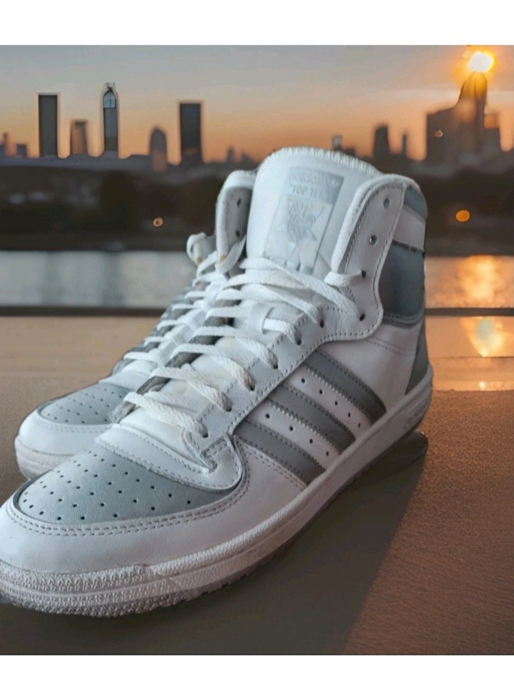 Adidas Top Ten RB White/ Silver High  Top Sneakers